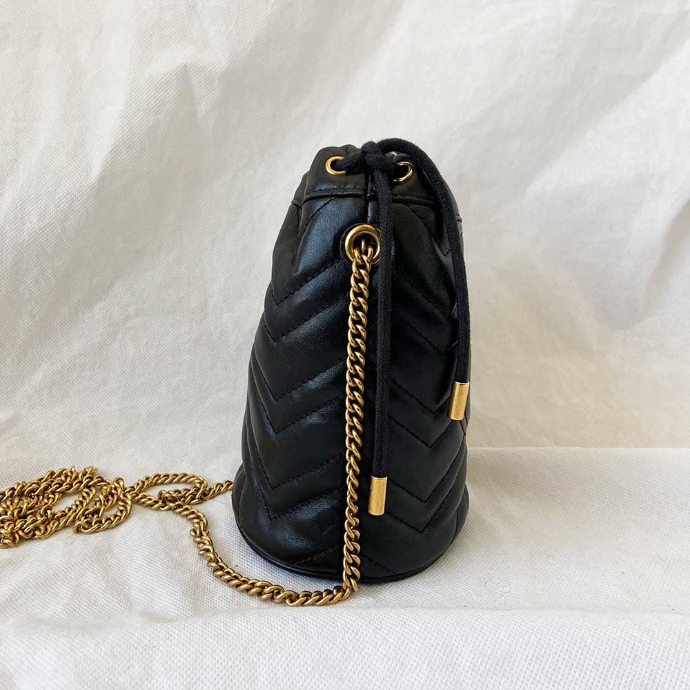 Gucci GG Marmont mini bucket black bag