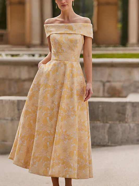 Bandeau Print Midi Dress