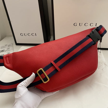 GUCCI PRINT BELT BAG RED 28CM 493869 0GDCT 6463