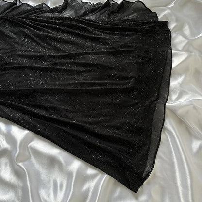 Black Shiny Elegant Long Chiffon Ball Gown Evening Gown Party Dress gh4232