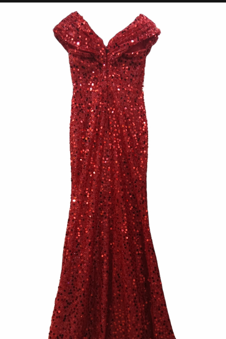 loveedsTM-One-shoulder pearl sequined slim fit dress-vx