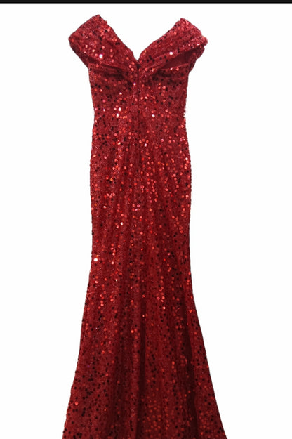 loveedsTM-One-shoulder pearl sequined slim fit dress-vx
