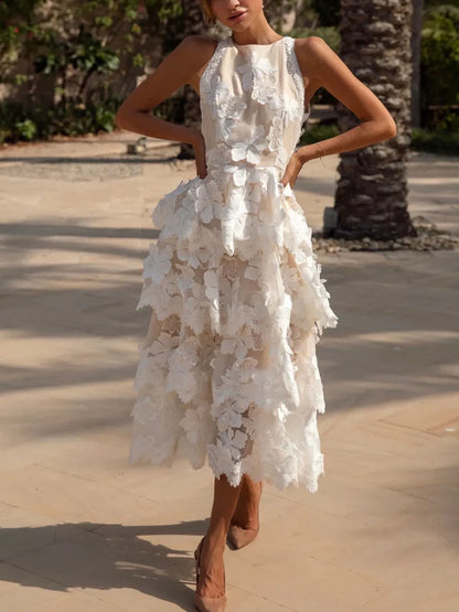 Lace Vine Applique Women's Dress