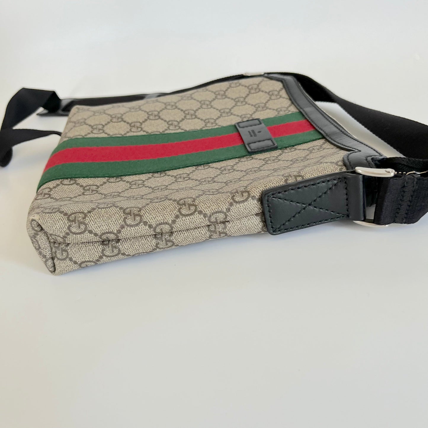 Gucci GG Supreme Monogram Web Messenger Bag