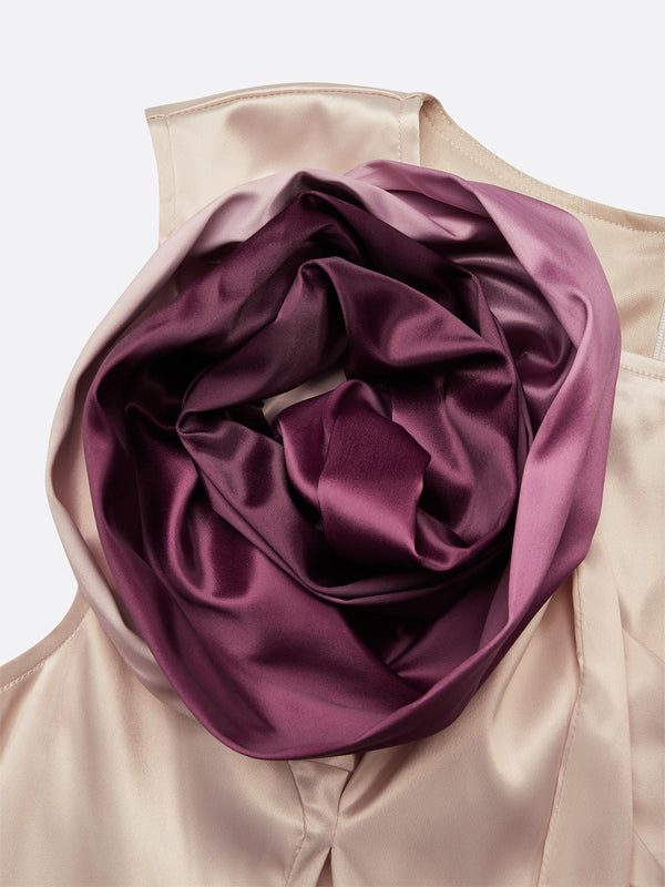 Elegant Ombre 3D Floral Midi Party Dress