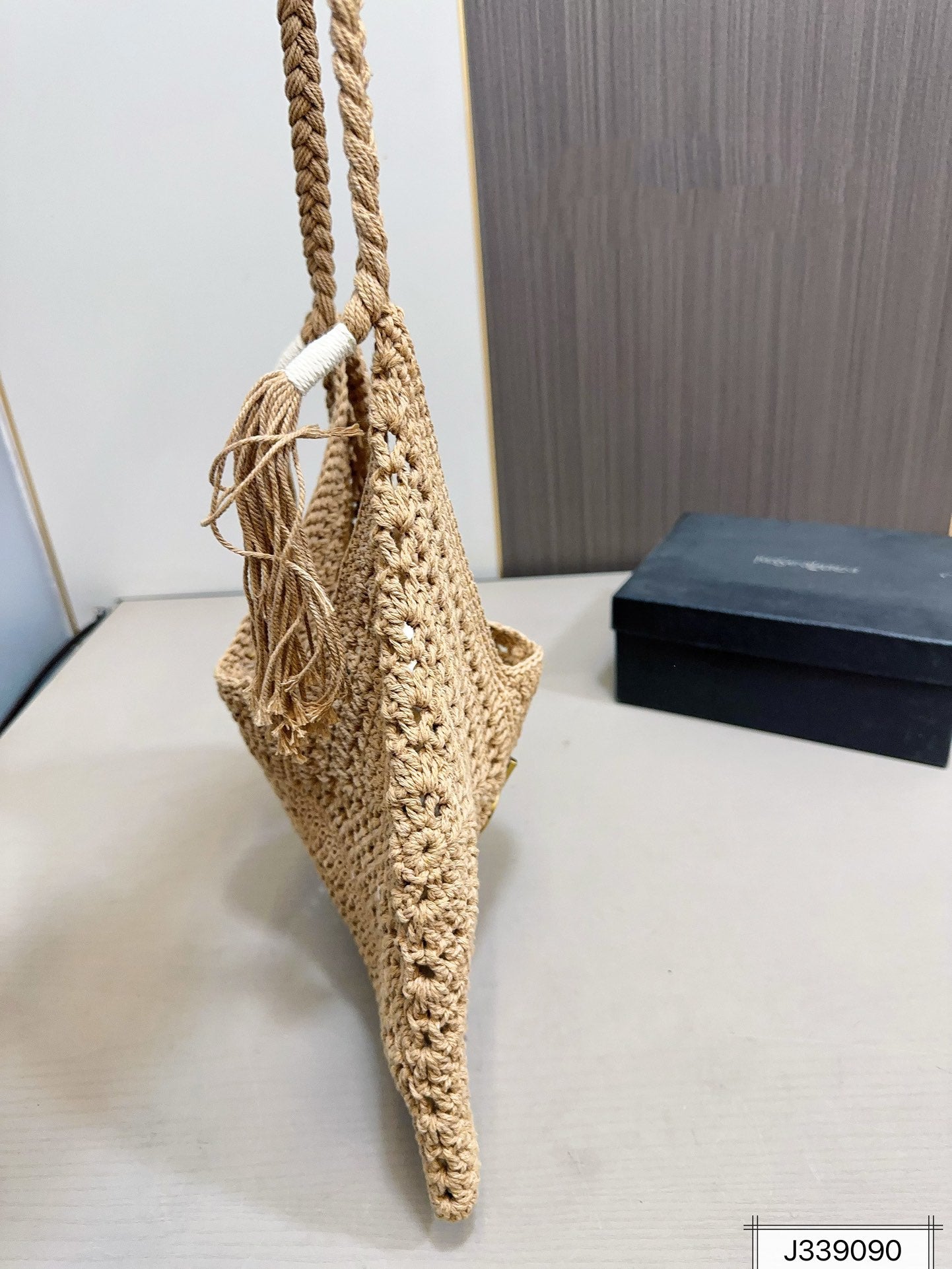 SAINT LAURENT YSL Raffia Tote Bag Beach Casual 37x22cm