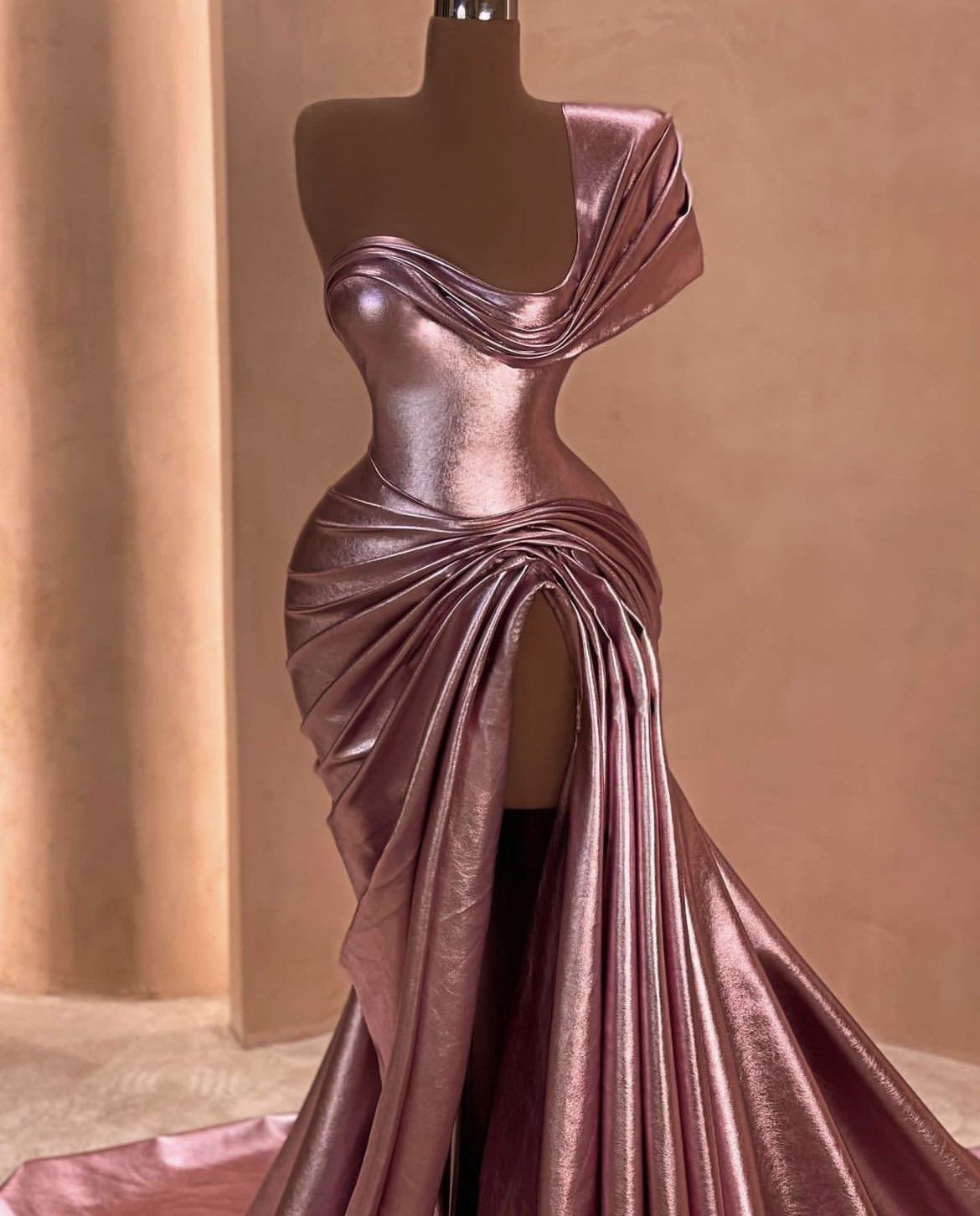 Pink Elegant Long Satin Prom dress Evening Dress Party Dress gh5028