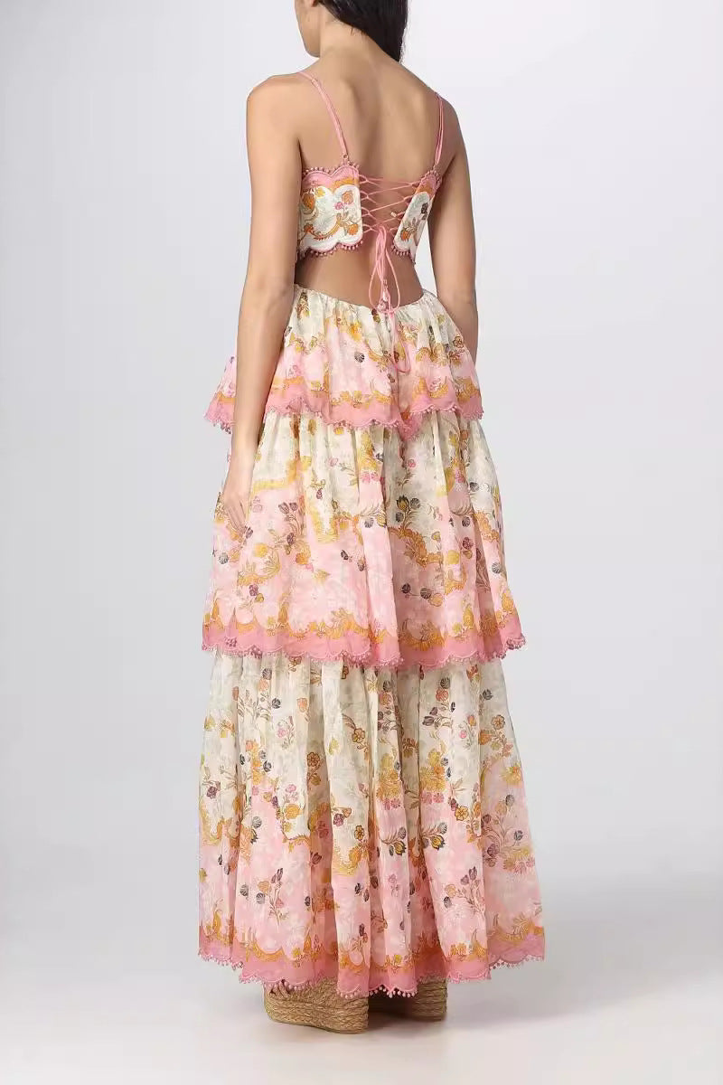 loveedsTM-Backless strappy slim waist cake dress