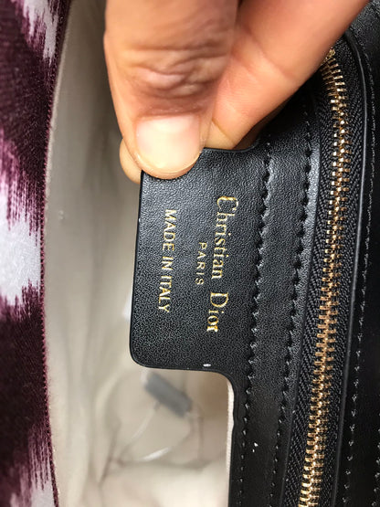 CHRISTIAN DIOR  Canvas Medium D-Stripes Lady D-Lite Pink