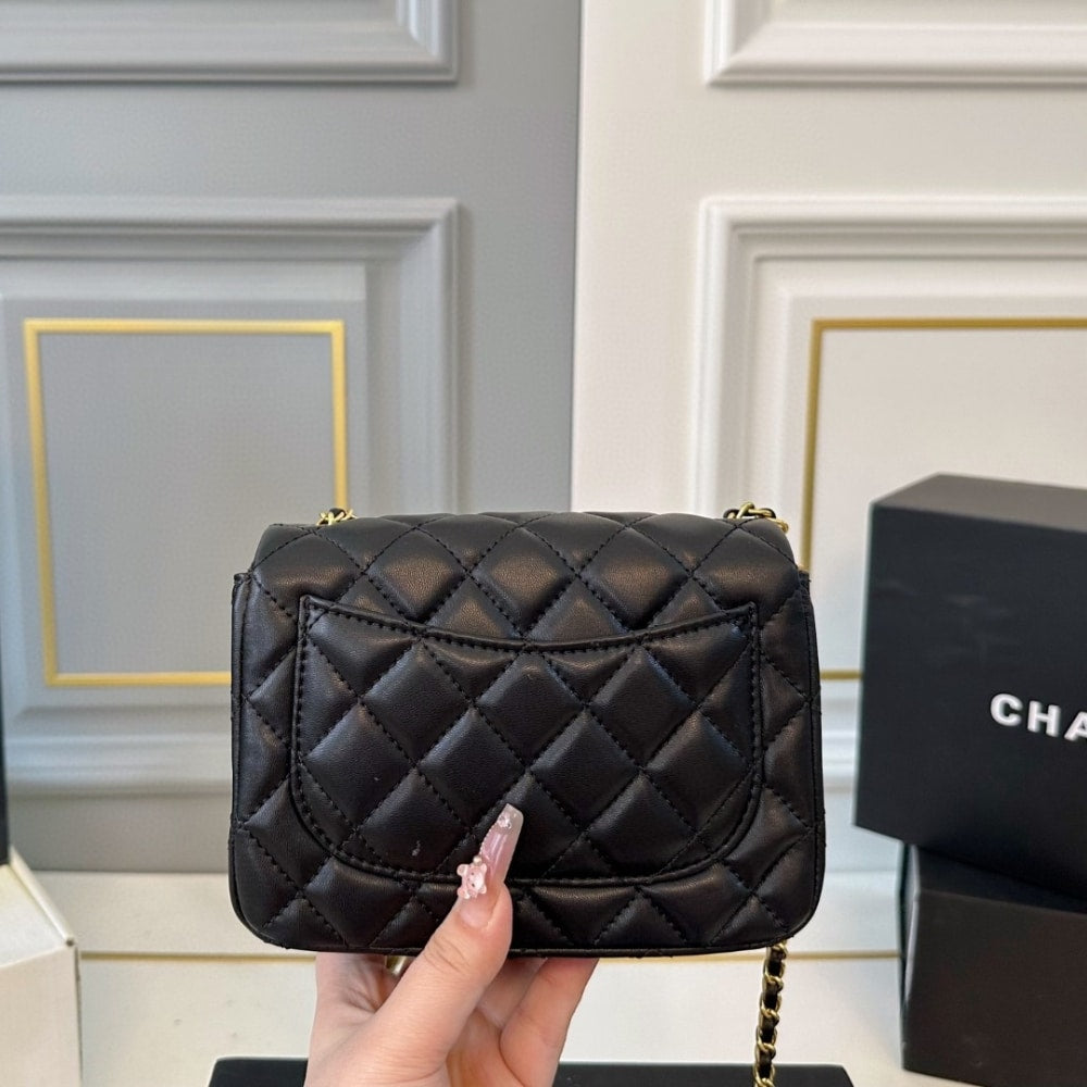 CHANEL CLASSIC MINI CROSSBODY BAG BLACK 16CM A35200 Y04059 94305