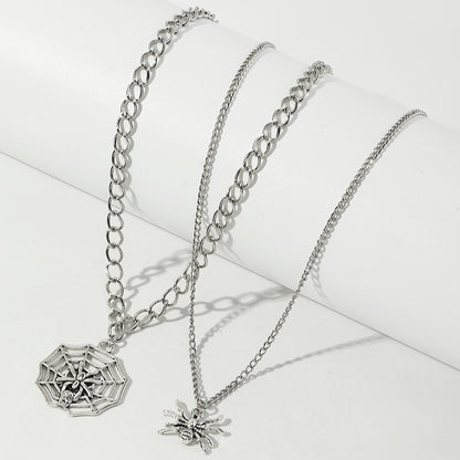 Personality multilayer spider hollow necklace