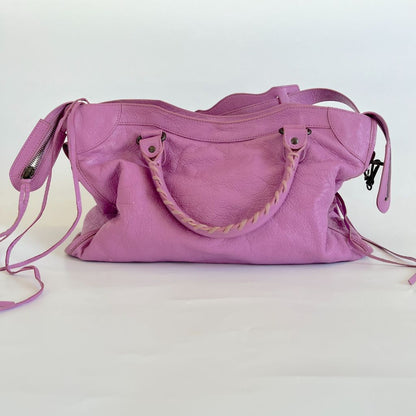 Balenciaga Lilac City leather handbag