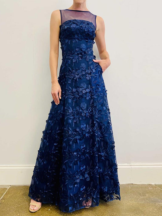 Round Neck Sleeveless Mesh Maxi Dress