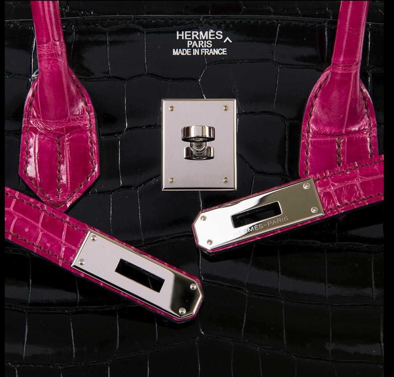 Hermès Very Rare Birkin HSS Special Order 35 cm Shiny Black Crocodile Birkin Bag