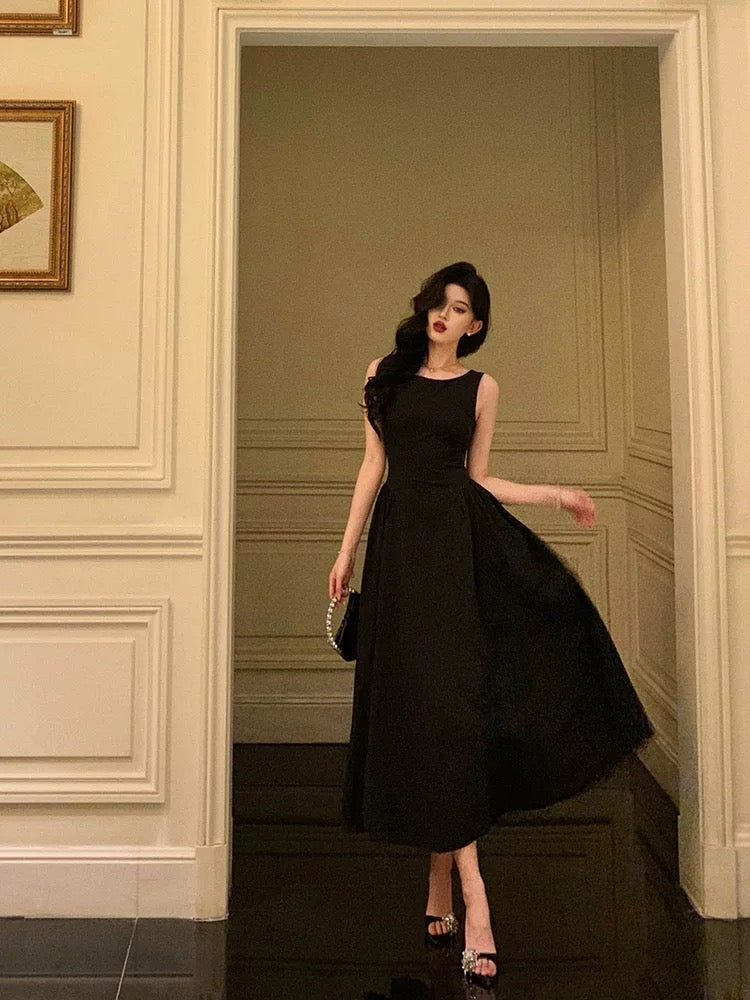 Sexy A Line Scoop Black Sleeveless Prom Dresses Party Dress Summer Birthday Outfits Birthday Dresses W813