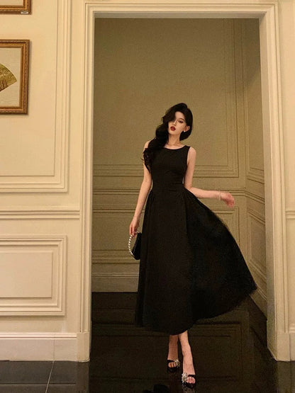 Sexy A Line Scoop Black Sleeveless Prom Dresses Party Dress Summer Birthday Outfits Birthday Dresses W813