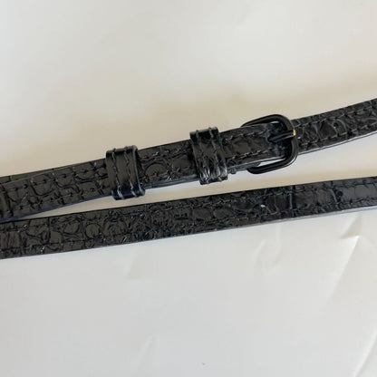 Balenciaga black croc embossed small hourglass bag