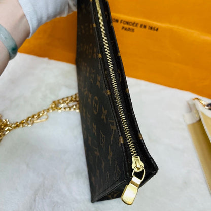 LV Toiletry Pouch 26 in Monogram Reverse Canvas with Wide Shoulder Strap