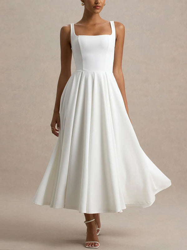 Square Collar And Elegant Temperament Women's Dress