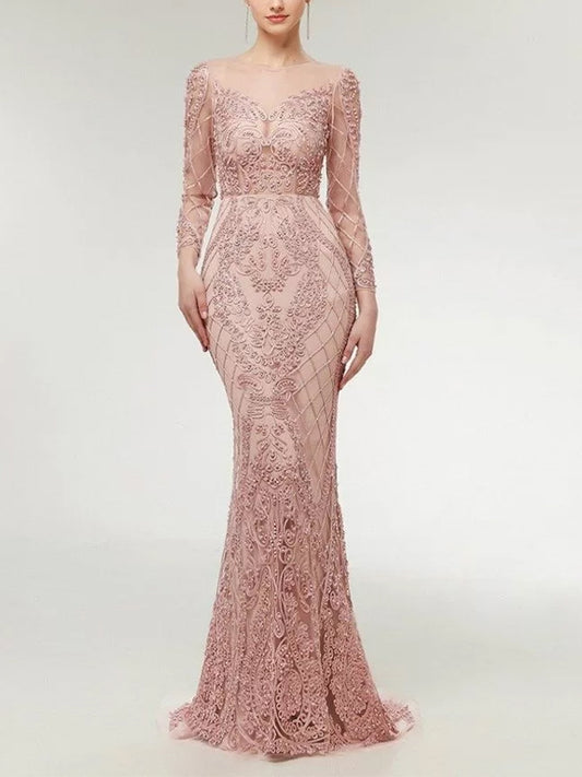 Round Neck Lace Maxi Dress