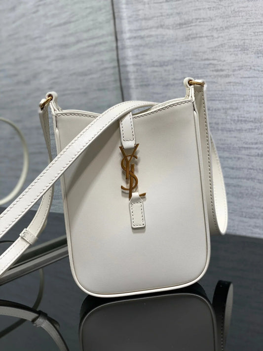 YSL Le 5 A 7 Mini White Bag - 13x20x4cm