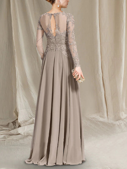 Round Neck Sleeveless Lace Solid Color Maxi Dress