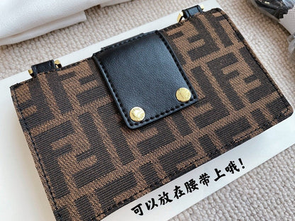 Fendi Mini Baguette Brown Fabric Bag