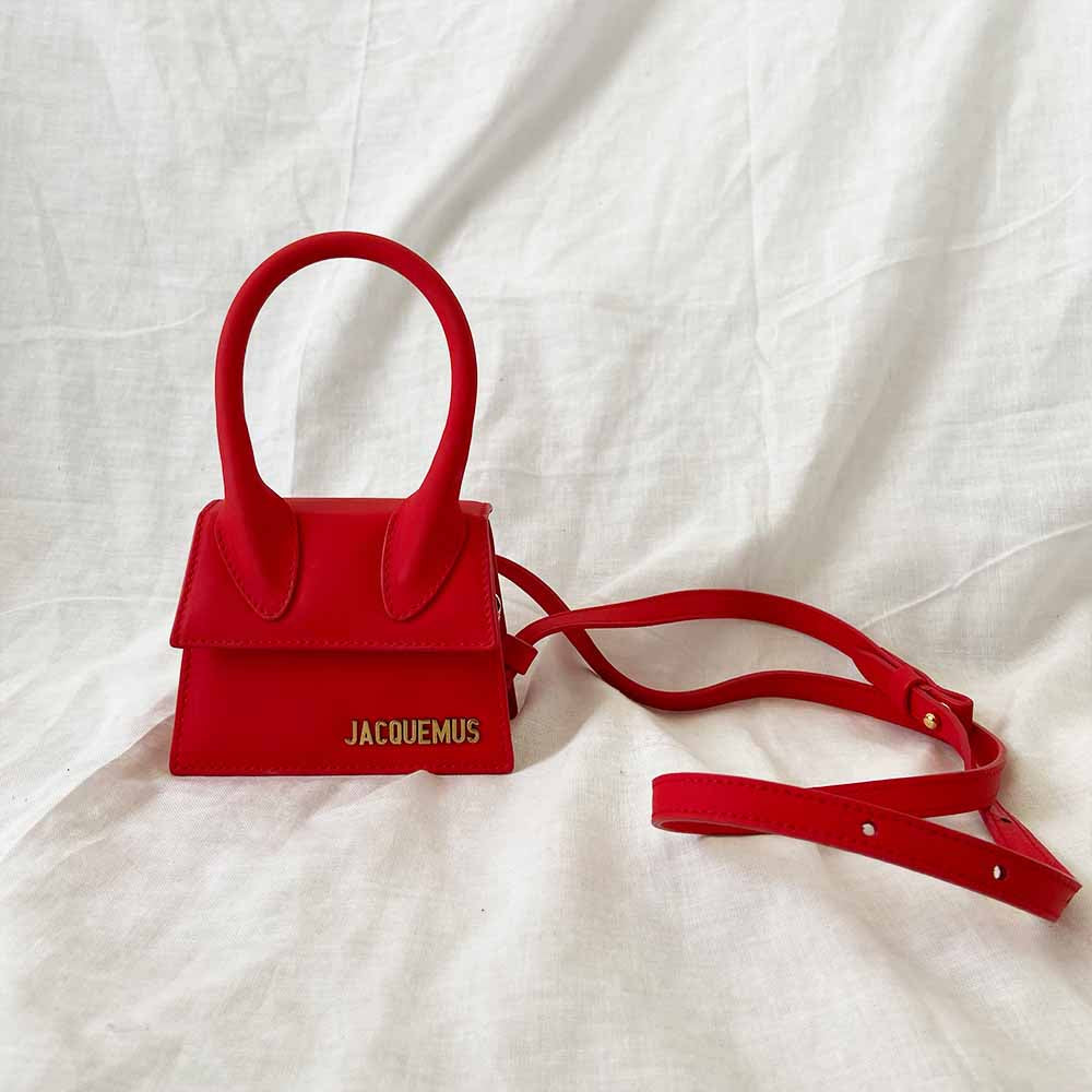 Jacquemus Red Leather Le Chiquito La Montagne Top Handle Bag