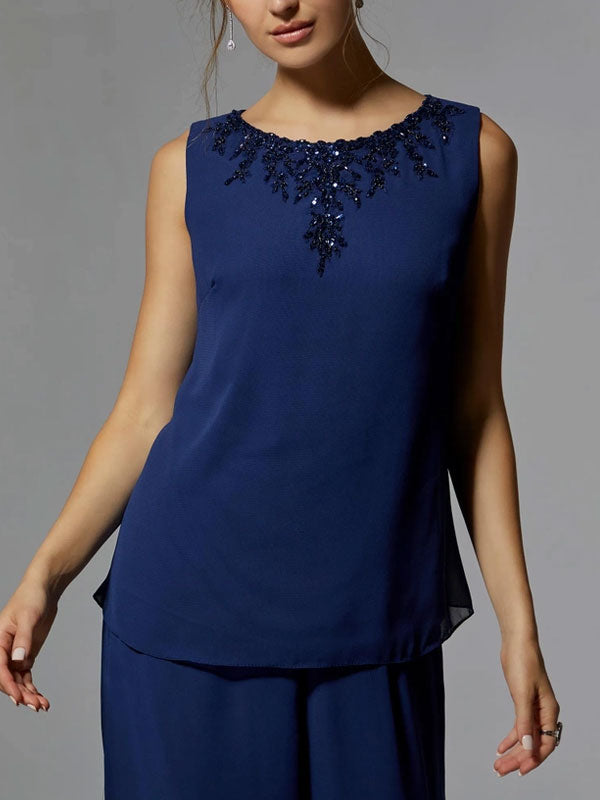 Chiffon Cardigan Wide Leg Pants Women's Sets