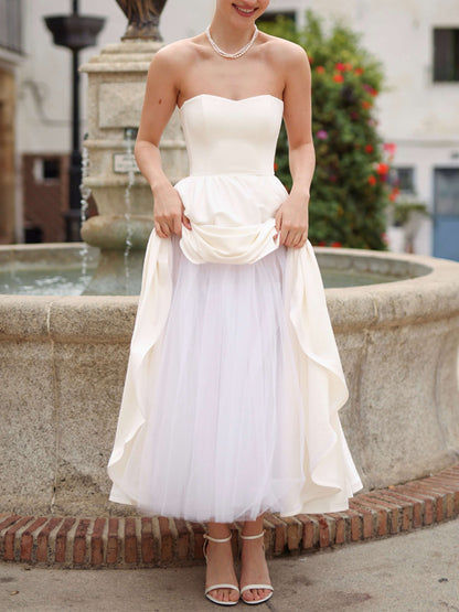 Elegant And Simple Tube Top Dress For Women