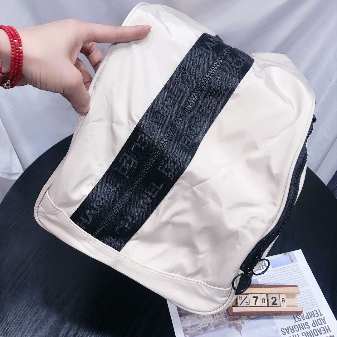 CHANEL SPORT LINE IVORY BLACK BOSTON TRAVEL BAG