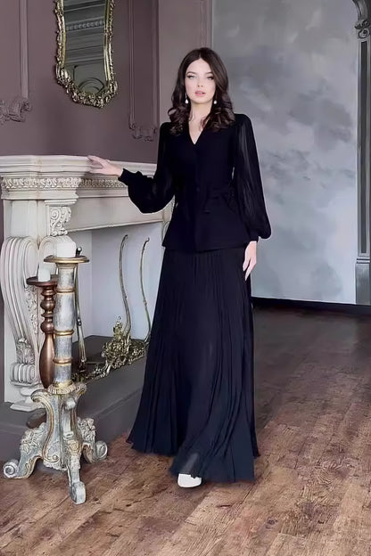 loveedsTM-Women's solid color Chanel style elegant skirt suit