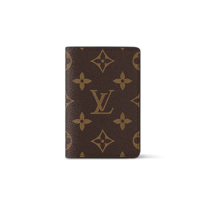 LOUIS VUITTON POCKET ORGANIZER MONOGRAM WALLET BROWN M60502 10CM