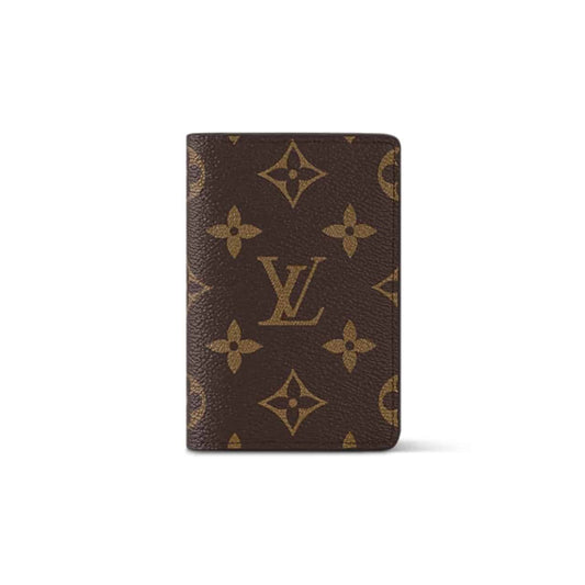 LOUIS VUITTON POCKET ORGANIZER MONOGRAM WALLET BROWN M60502 10CM