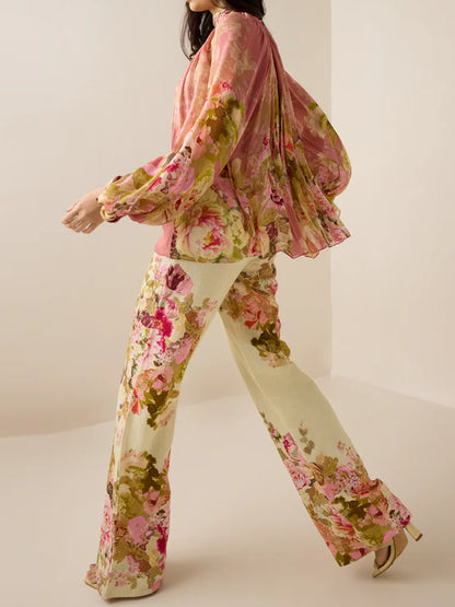 Chiffon Print Temperament Women's Suit