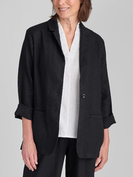 Cotton And Linen Solid Color Jacket
