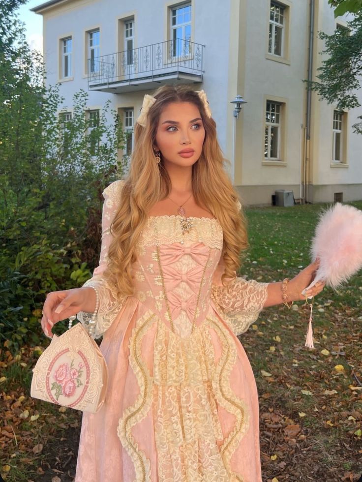 Pink Retro Sweet Fashion Exquisite Lace Square Neck Long Prom Dress Evening Dress Garden Party Dress  gh3785