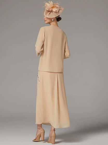 Sequin Solid Color Dress Suit