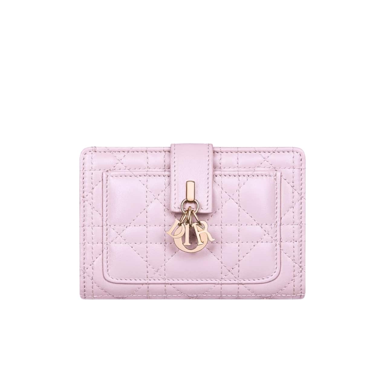 DIOR MY DIOR DITTANY CANNAGE LAMBSKIN WALLET LIGHT PURPLE 13.5CM