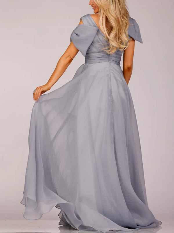 Solid Color Sleeveless Mesh Maxi Dress