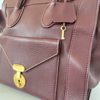 Celine burgundy leather Envelope Luggage Bag