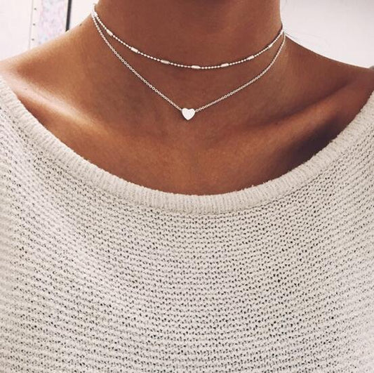 Love Multilayer Clavicle Heart Necklace