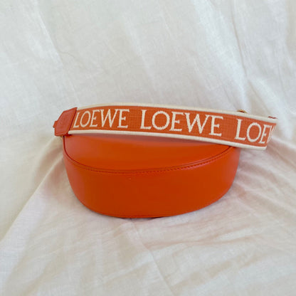 Loewe Luna small canvas-jacquard trimmed leather shoulder bag