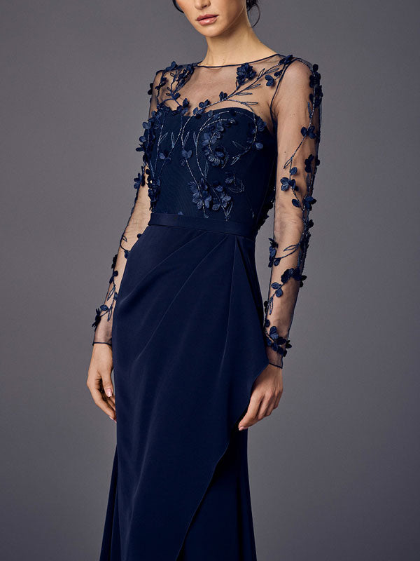 Mesh Lace Applique Women's Dress