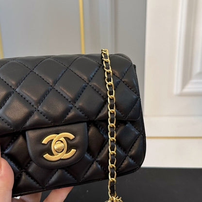 CHANEL CLASSIC MINI CROSSBODY BAG BLACK 16CM A35200 Y04059 94305