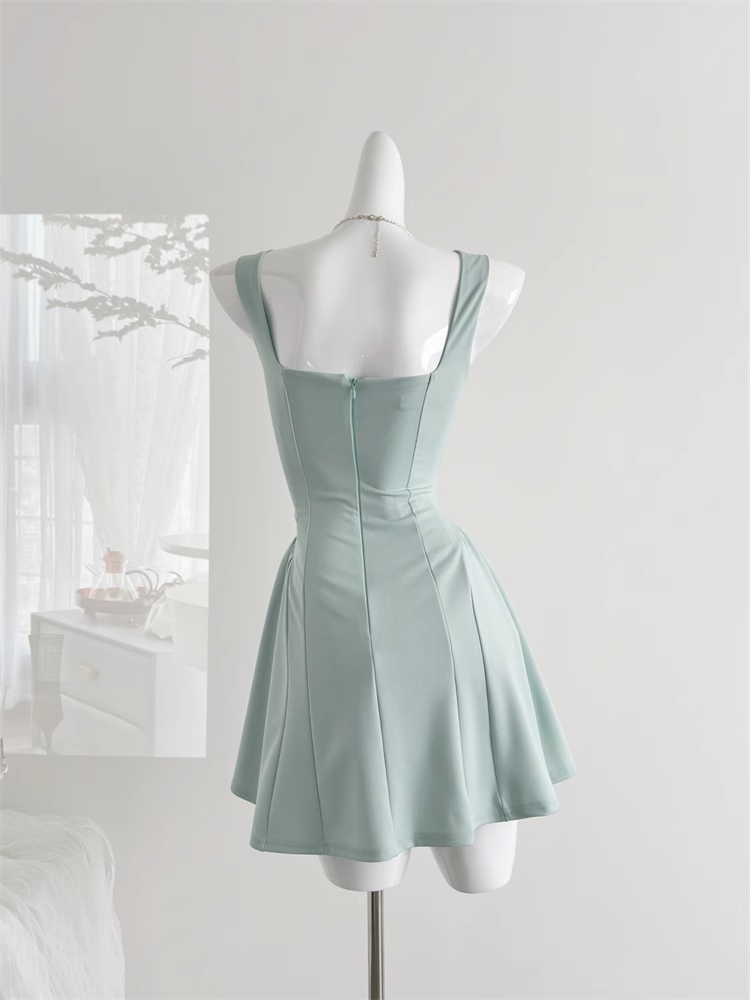 Sweet and niche summer temperament high waist design dress DP0005