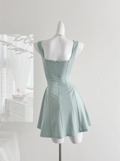 Sweet and niche summer temperament high waist design dress DP0005