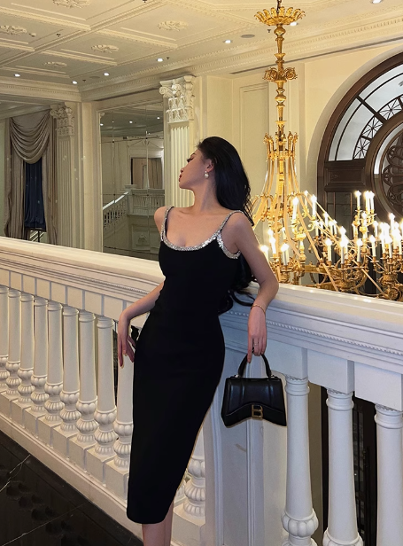 Sexy Mermaid Spaghetti Straps Black 18th Birthday Dress Party Gown Birthday Outfits Birthday Dress Ideas For Women DP2324