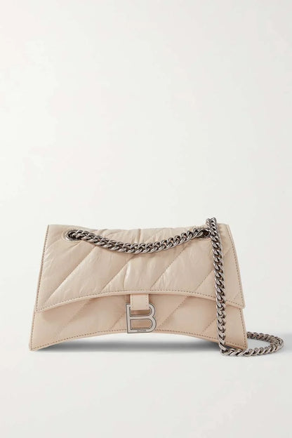 BALENCIAGA Crush small quilted crinkled-leather shoulder bag