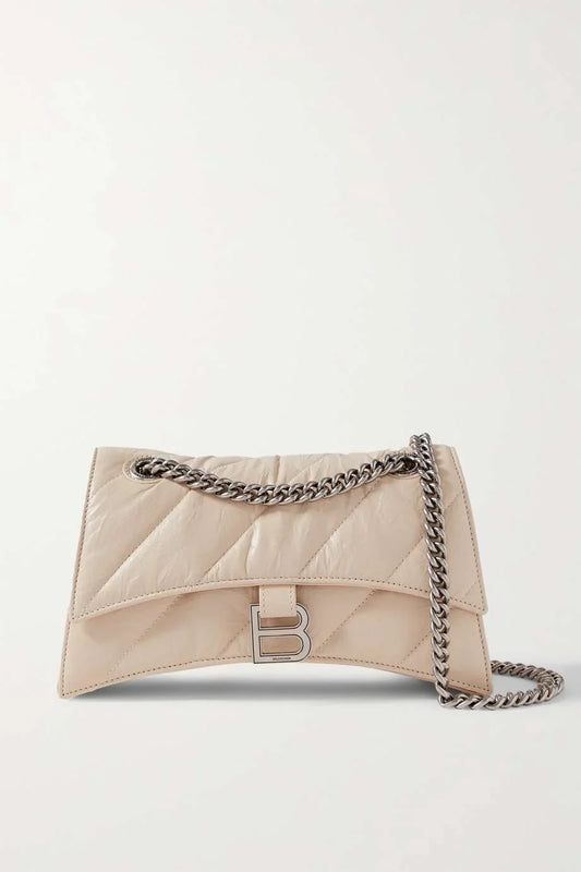 BALENCIAGA Crush small quilted crinkled-leather shoulder bag
